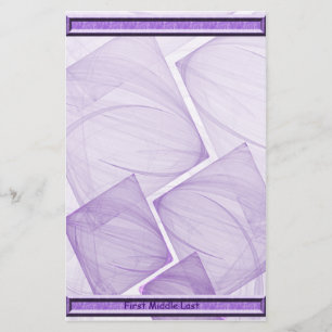 Papelaria Abstrato roxo geométrico dos quadrados