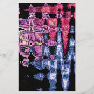 Papelaria Achempong Modern Synthwave: Rosa Azul Abstrato