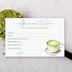 Papelaria Aconselhamento e Desejos do Chá de panela Matcha