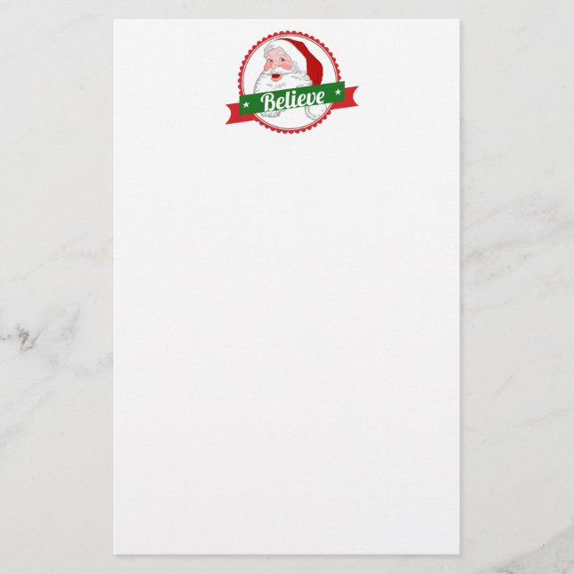 Papelaria Acredite em Papai Noel sua cor do fundo (Frente)