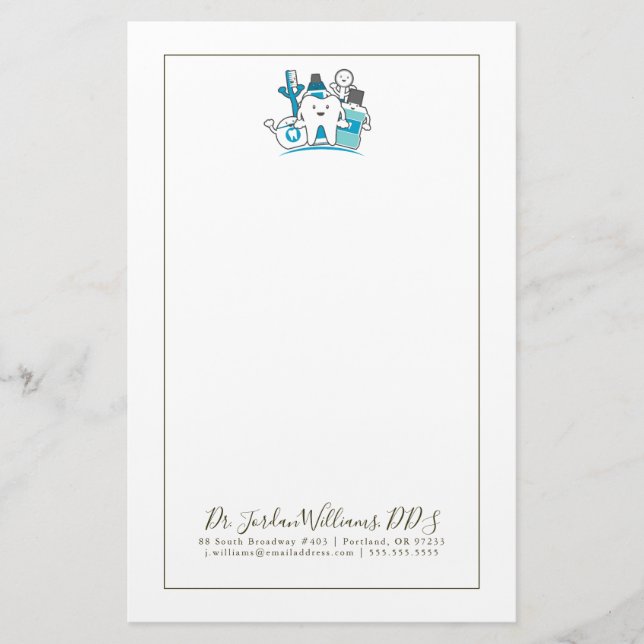 Papelaria Adicione seu | conhecido o grupo limpo dos dentes (Frente)