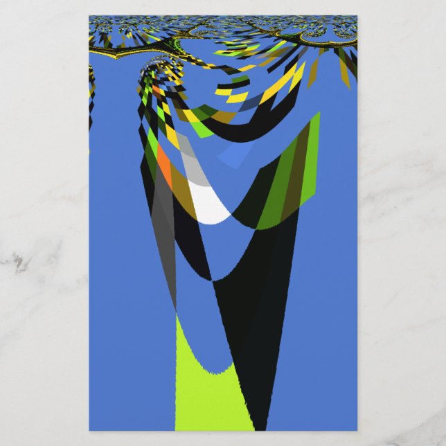 Papelaria Adorável Blue African Tribal Motif Pattern Art Imp (Frente)