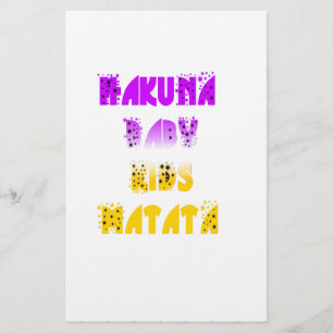 Papelaria Adorável Roxo e Amarelo Hakuna Matata Baby Kids G