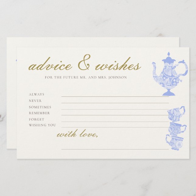 Papelaria Advertência para o chá de panela Jogo Chá Set Chin (Frente/Verso)