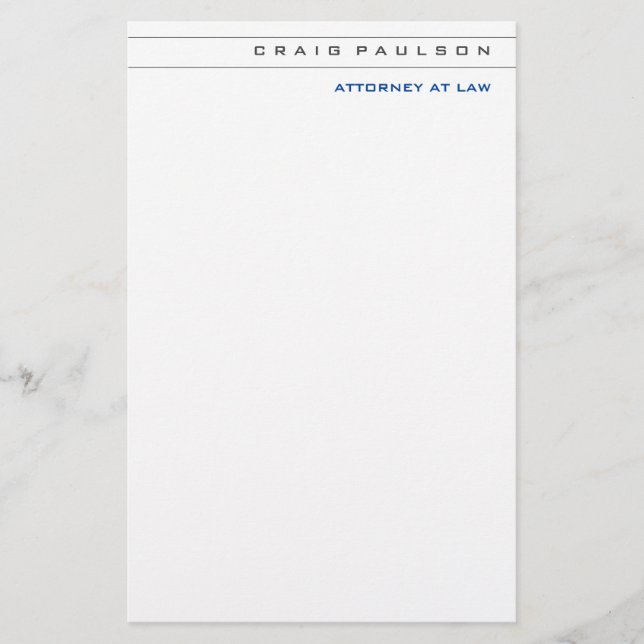 Papelaria Advogado-Consultor Branco Negro na Profissão de Le (Frente)