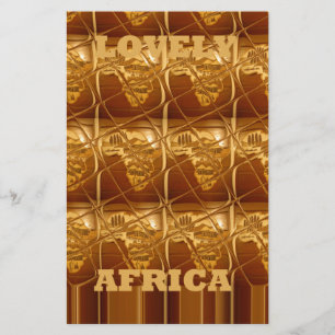 Papelaria África adorável mapeia cores de Ouro de designs