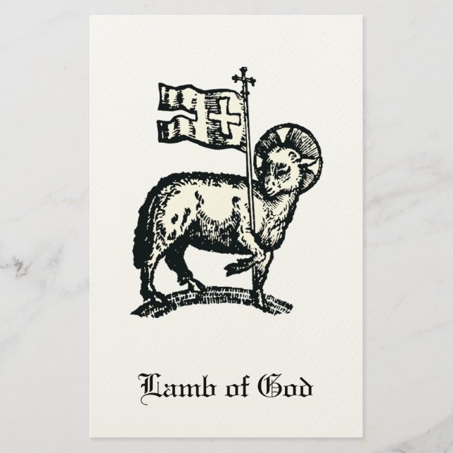 Papelaria Agnus Dei The Paschal Lamb of God Fine Art  (Frente)
