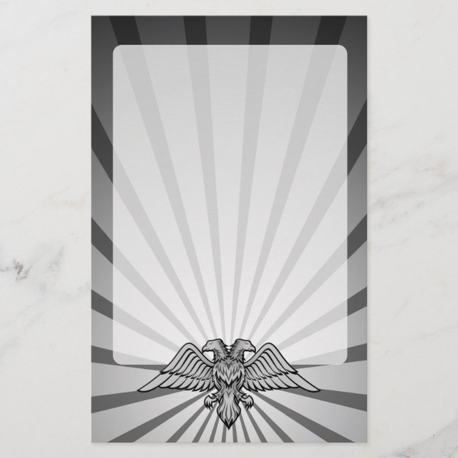 Papelaria águia-cinza com duas cabeças (Frente)