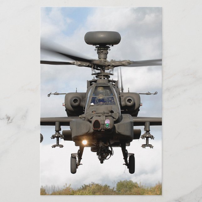 Papelaria ah 64 apache longbow helicóptero militar (Frente)