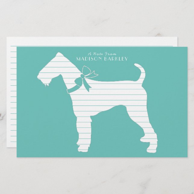 Papelaria Airedale Terrier Dog Puppy (Frente/Verso)