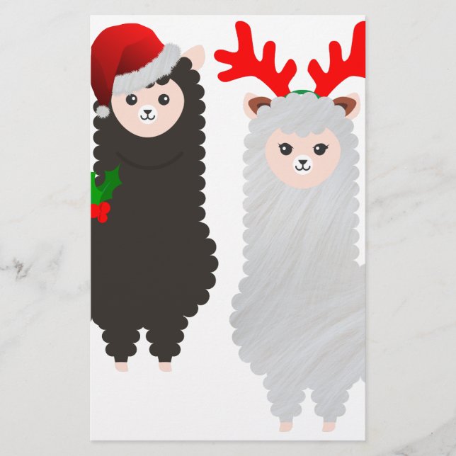 Papelaria alpacas de renas de natal (Frente)