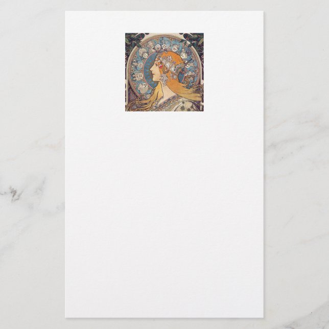 Papelaria Alphonse Mucha , “Zodiac” (Frente)