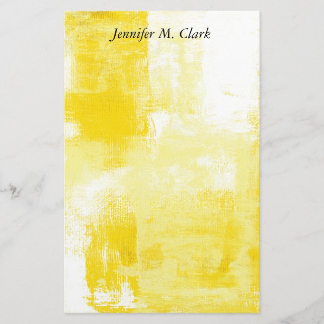 Papelaria Amarelo & Branco Abstrato (Frente)