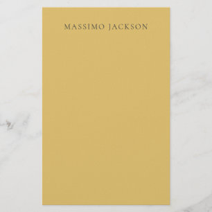 Papelaria Amarelo Latão Minimalista Simples Estética Moderna
