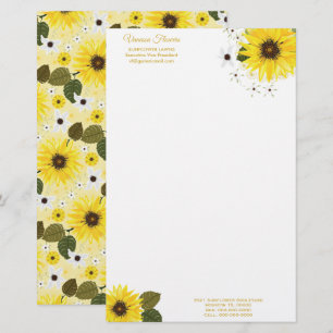 Papelaria Amarelo Sunflower Country Floral