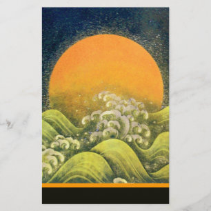 Papelaria AMATERASU , SUN GODDESE , verde-amarelo preto