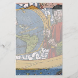 Papelaria Amerigo Vespucci Explorer em um mapa das Américas