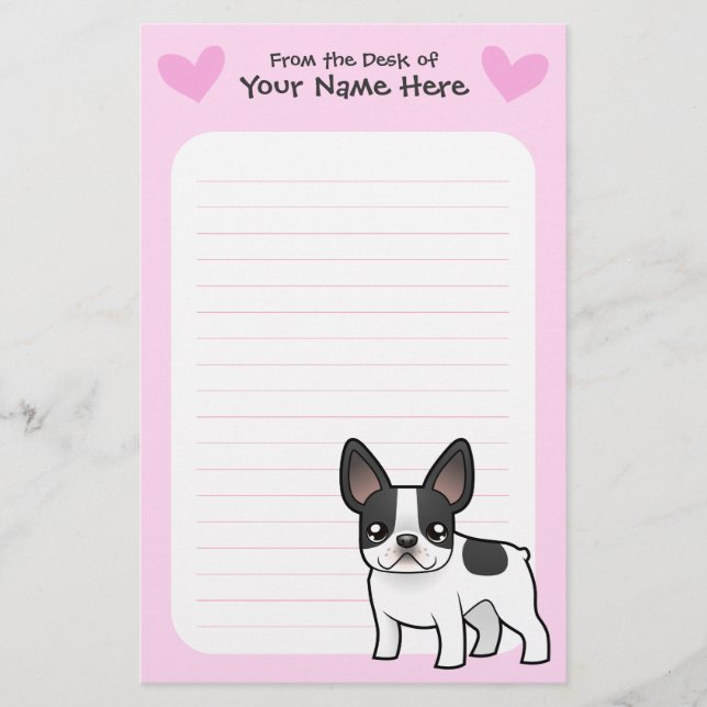 Papelaria Amor do buldogue francês (Frente)