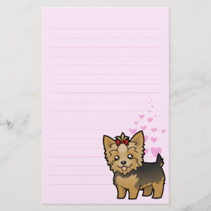 Papelaria Amor do yorkshire terrier (cabelo curto com arco)