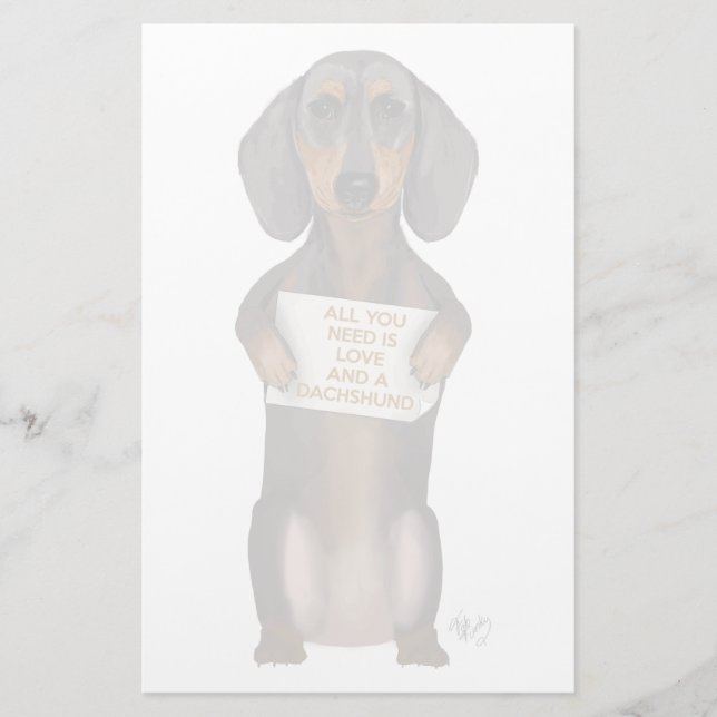 Papelaria Amor e Dachshund (Frente)