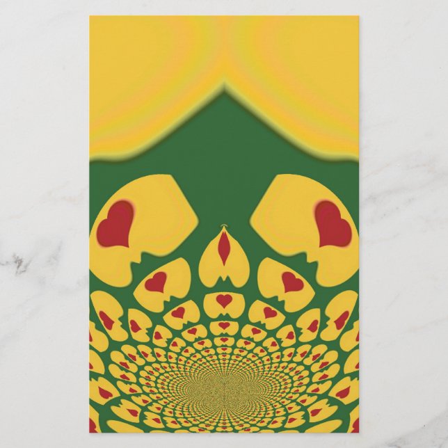 Papelaria Amor em Cores Rasta: Reggae Hearts (Frente)