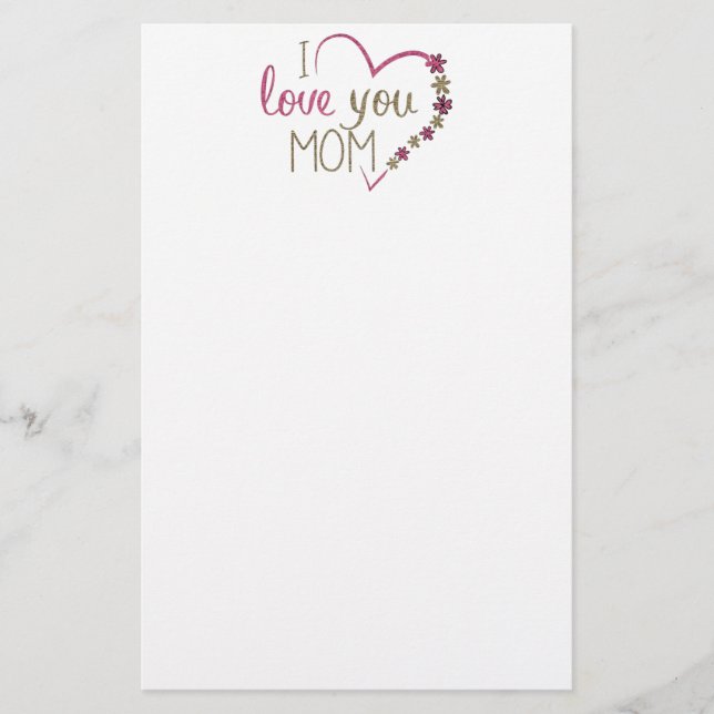 Papelaria Amor Mãe Dia de as mães Heart (Frente)