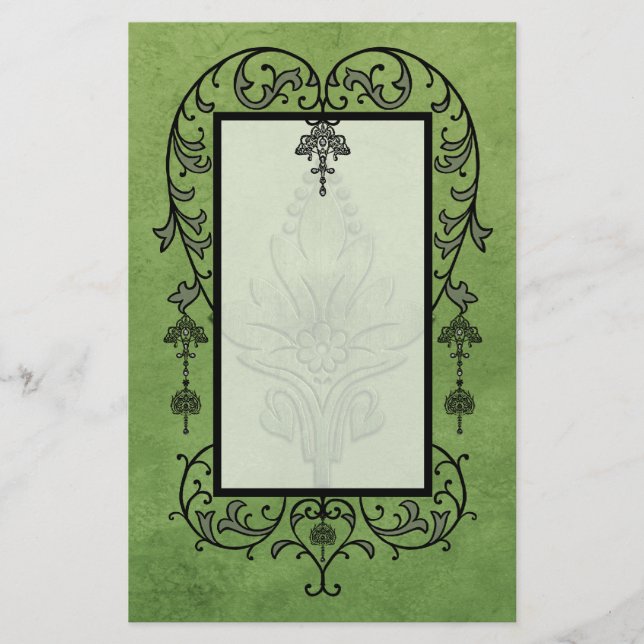 Papelaria Amoroso: PERGAMINHO ENVELHECIDO no verde (Frente)