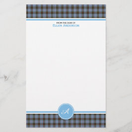 Papelaria Anderson Família Tartan Xadrez azul claro Monogram