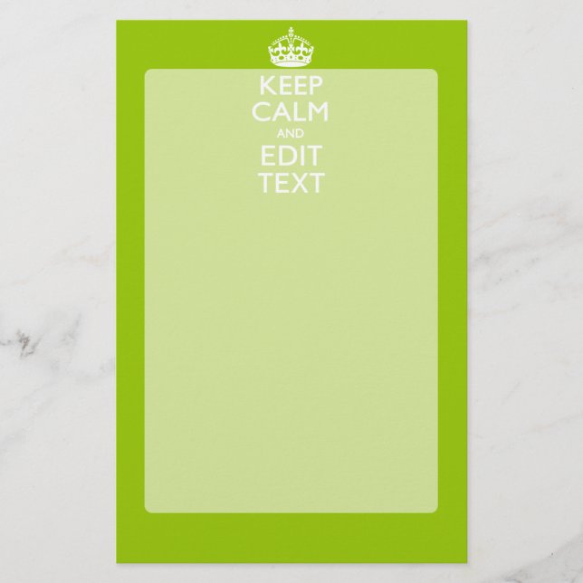 Papelaria Android Green Decor Mantenha Calma E Seu Texto (Frente)