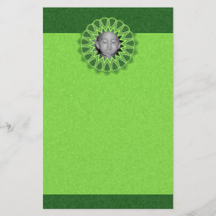 Papelaria Anel da Fotografia Verde Caleidoscópio Mandala