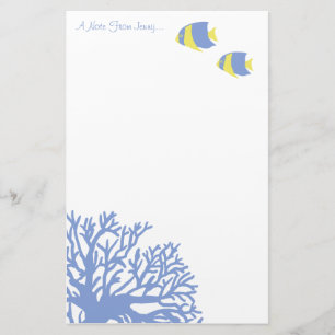 Papelaria Anel Tropical Azul e Amarelo