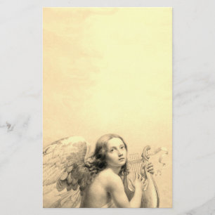 Papelaria ANGEL JOGANDO LYRA SOBRE A Sépia DA NUVENS