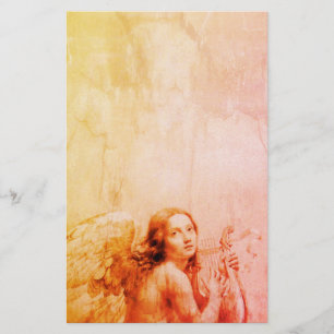 Papelaria ANGEL JOGANDO LYRA SOBRE AS NUVENS Laranja Antiqua