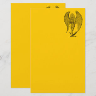 Papelaria Angel - Papel de carta de design preto e amarelo