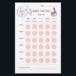 Papelaria Animações Para Amar Scorecard De Provando De Vinho<br><div class="desc">Um scorecard de provando de vinho projetado para combinar com nossa coleção de festas de Chá de panela de Provando de vinho "Cheers To Love". Incluir espaço para nome, notas de provando e classificações em seis vinhos, vinho favorito. No verso, os convidados podem fazer anotações ou adicionar comentários e impressões....</div>