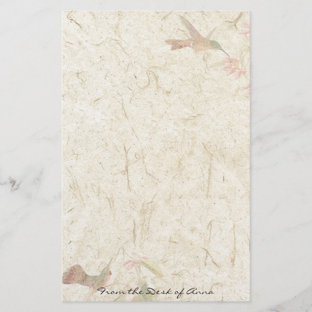 Papelaria Animais selvagens dos pássaros do colibri do papel (Frente)