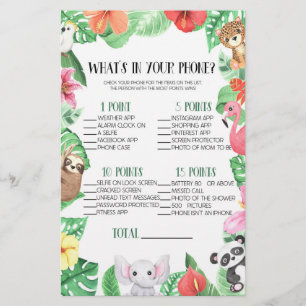 Papelaria Animal Tropical No Seu Jogo De Chá de fraldas Tele