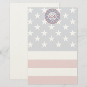 Papelaria Aniversário de 250 anos da América com a bandeira