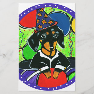 Papelaria Aniversário Fofo de Dachshund