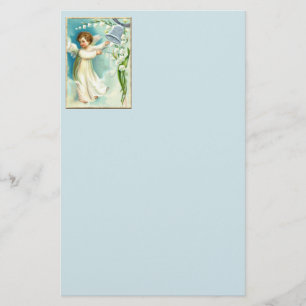 Papelaria Anjo Bebê Com Bela Azul