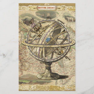 Papelaria Antigo Mapa da América Britânica Explorar Urso Pol