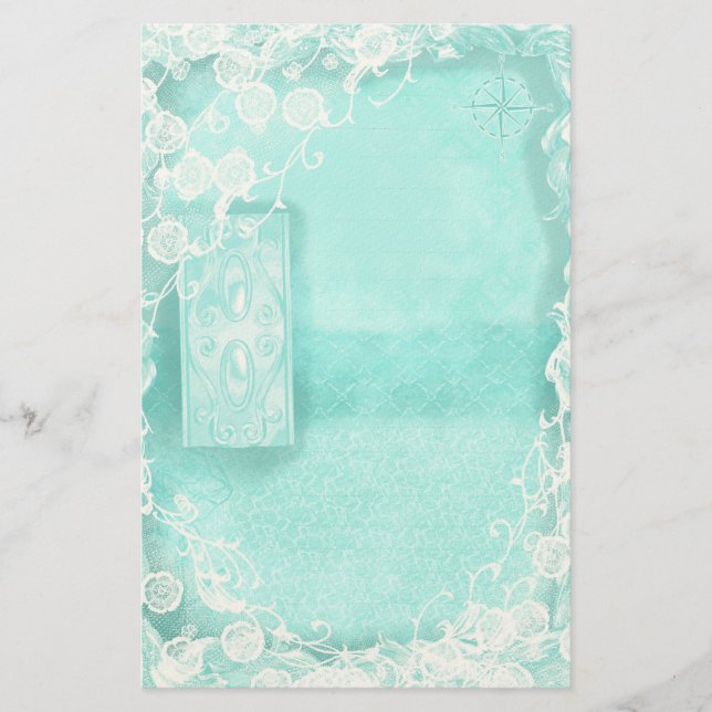 Papelaria Aqua and Lace Junk Journal (Frente)