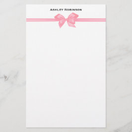 Papelaria Arco de Satin Rosa Elegante em Branco