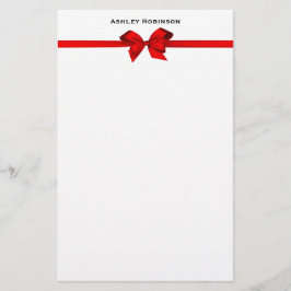Papelaria Arco Elegante de Satin Vermelho em Branco