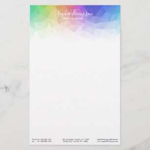 Papelaria Arco-Íris Colorido Moderno Poligonal - Papel de Ca