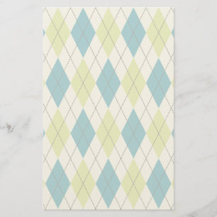 Papelaria Argyle azul e verde