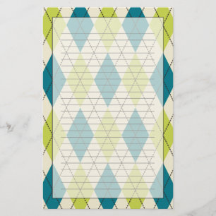 Papelaria Argyle azul e verde