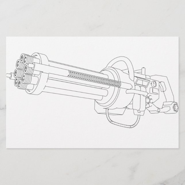 Papelaria Arma de Rotação Steampunk (Frente)