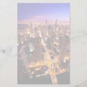 Papelaria Arquitectura da cidade na noite de Chicago