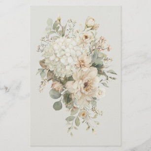 Papelaria Arranjos de Flores de Marfim Adesivo – Floral Eleg